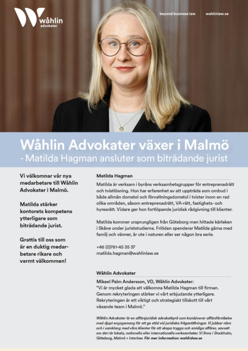 Matilda Hagman Wåhlin Advokater i Malmö