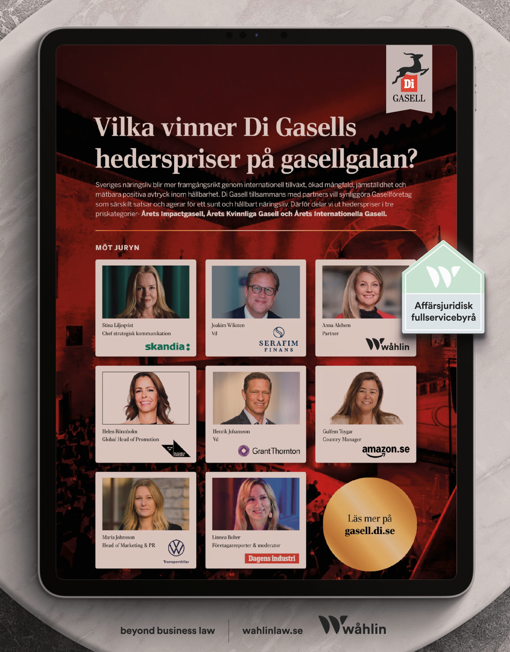 Dagens industri - Di Gasell - Gaselljury - Gasellshederspriser