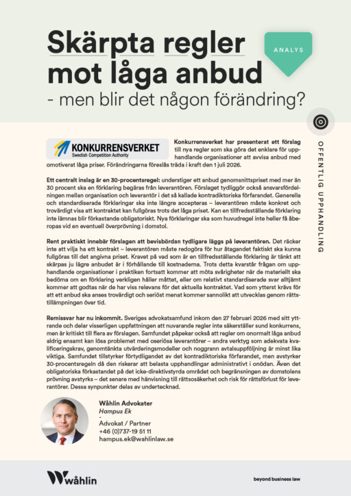 Skärpta regler mot låga anbud - men blir det någon förändring?